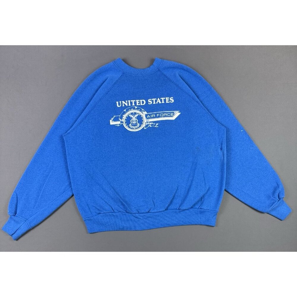 Vintage 80s 90s US United States Air Force Blue Crewneck Sweater Artex XL Rare